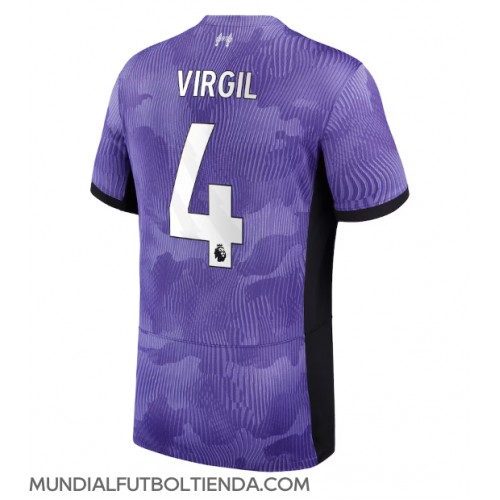 Camiseta Liverpool Virgil van Dijk #4 Tercera Equipación Replica 2023-24 mangas cortas